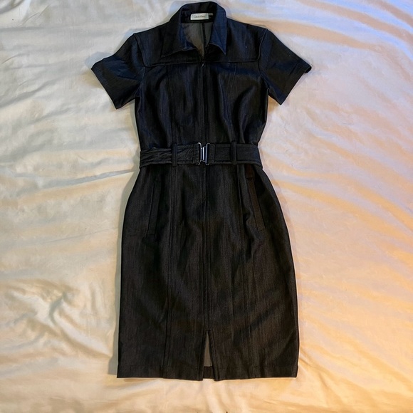 🩵2FOR$20 Calvin Klein Denim Shirt Dress - Picture 8 of 9